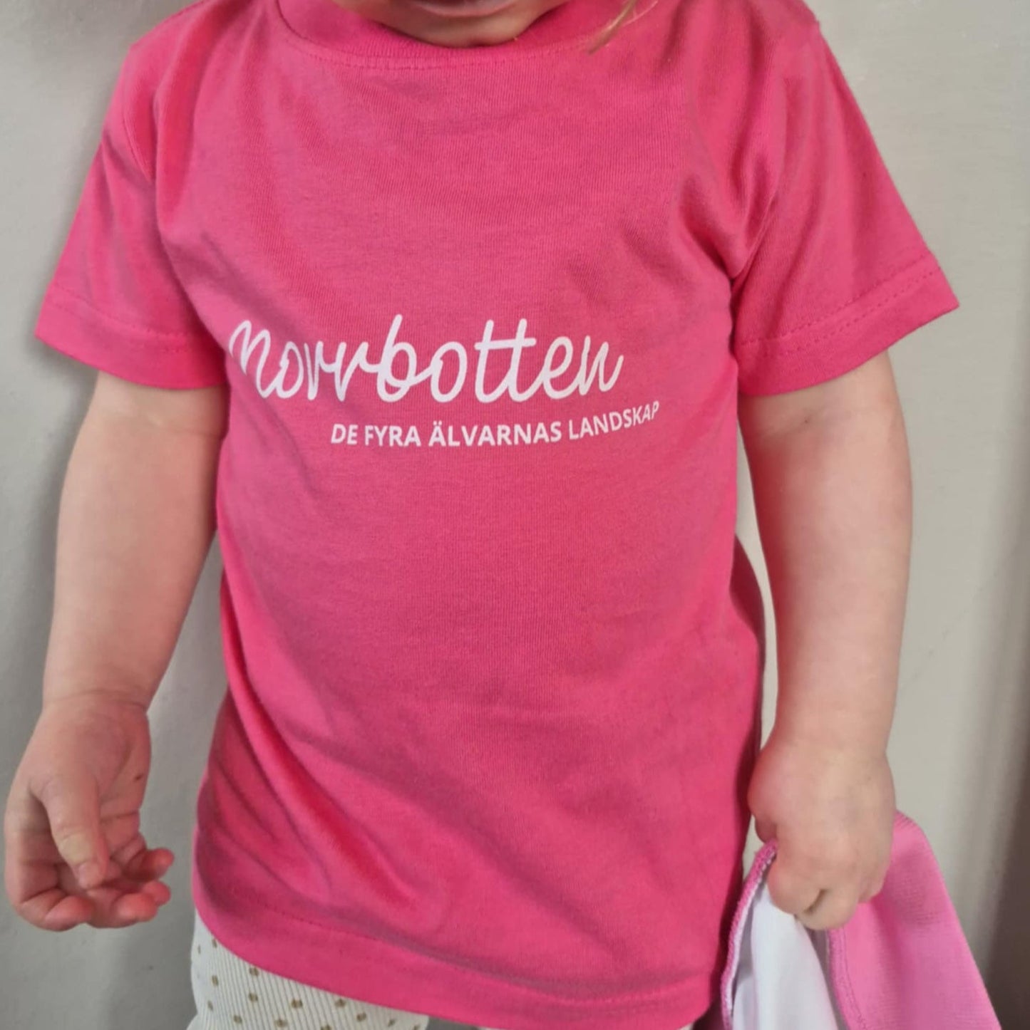 Barn jersey T-shirt med vitt tryck